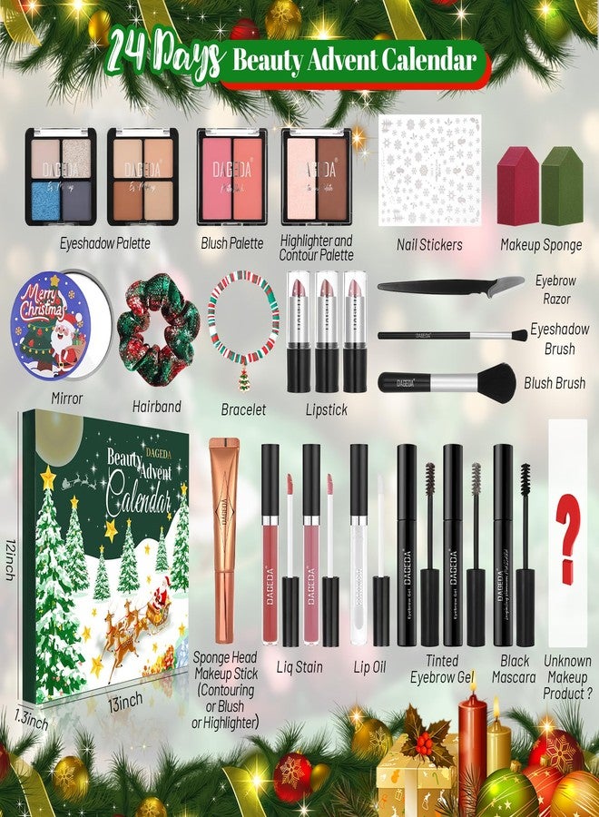 DAGEDA Beauty Advent Calendar 2025,24 Days Christmas Makeup Advent Calendar, Teen Girl Gifts Trendy Stuff Makeup Set, 24 Surprise Christmas Countdown Festival Gifts Set for Mom Wife Girlfriends Sister - Image 2